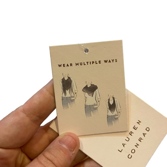 Lauren Conrad LC Womens Pink Mauve Grey Plaid Blanket Warm Scarf Chunky Wrap - Picture 2 of 11